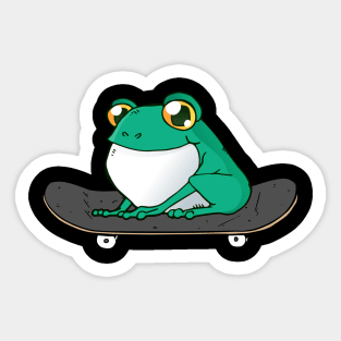 Frog On Skateboard Aesthetic Frog Skateboarder Funny Skateboard Sticker